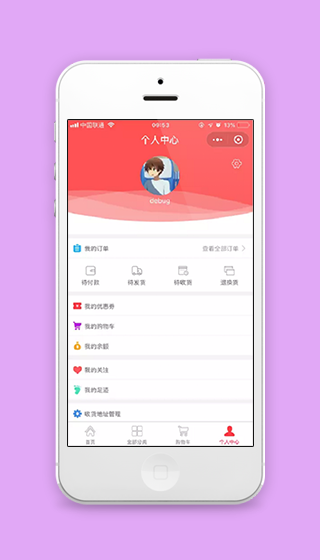 小图标功能商城个人中心功能页程序源码