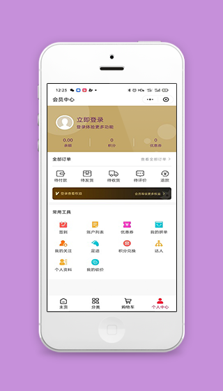 精致小图标功能排版商城个人会员中心源码