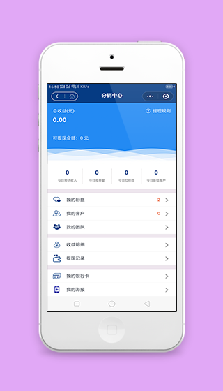 商城分销中心收益个人统计程序源码