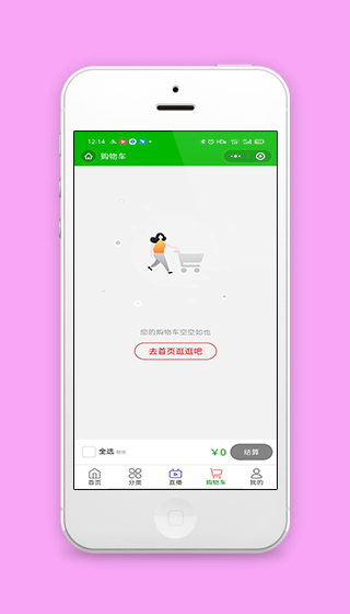 简约绿色微信商城购物车程序源码