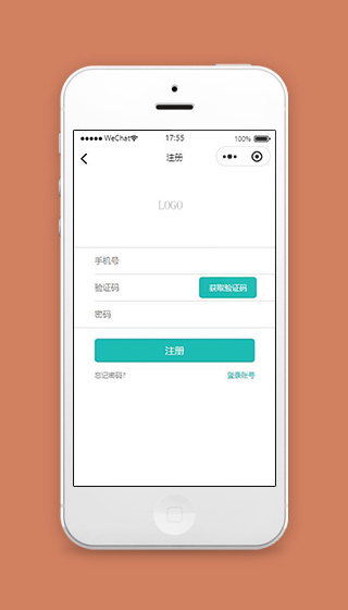 蓝色简单注册信息页面小程序源码下载